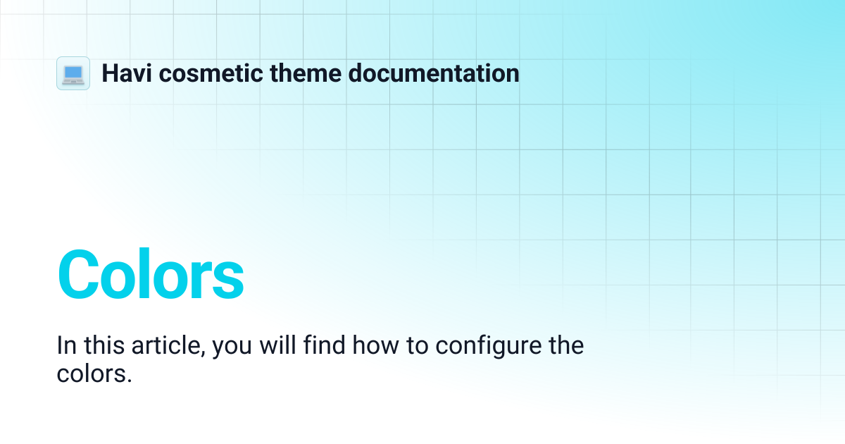 Colors | Havi cosmetic theme documentation
